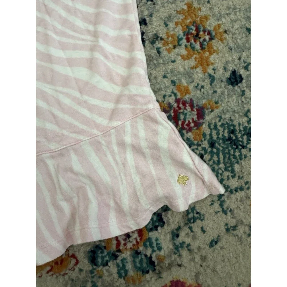 Kate Spade New York Women's Pink‎ Striped Pajama Set Ruffle Size L/XL